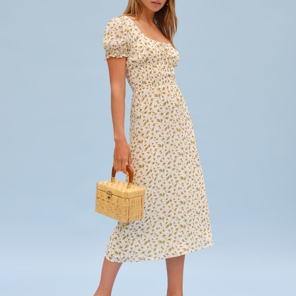 Reformation Selby Midi Dress Sz 4 - Picture 1 of 8